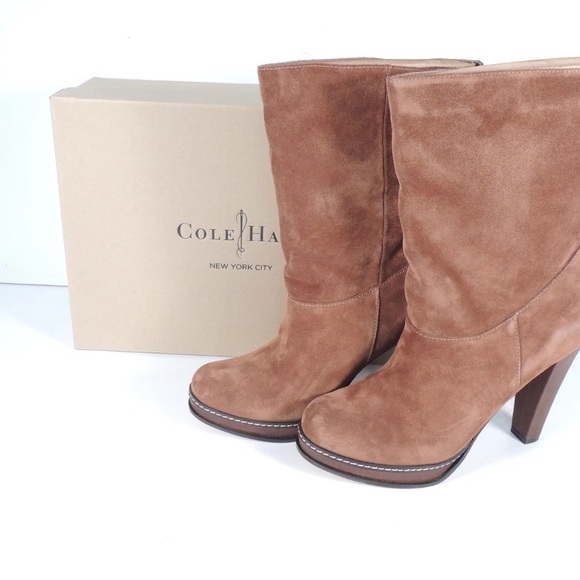 Cole Haan Shoes - New WB Cole Haan Nola Slouch Brown Sequoia Suede Boots